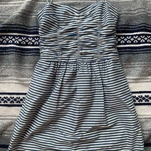 Ralph Lauren Gray and White Midi Sundress with Spaghetti Straps Size 4